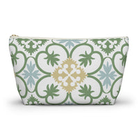 Portugal Tile Accessory Pouch w T-bottom in Green